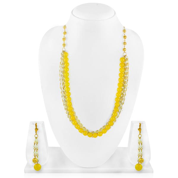 Bo'Bell Lemon Yellow Fashion Beads Fusion Western Necklace