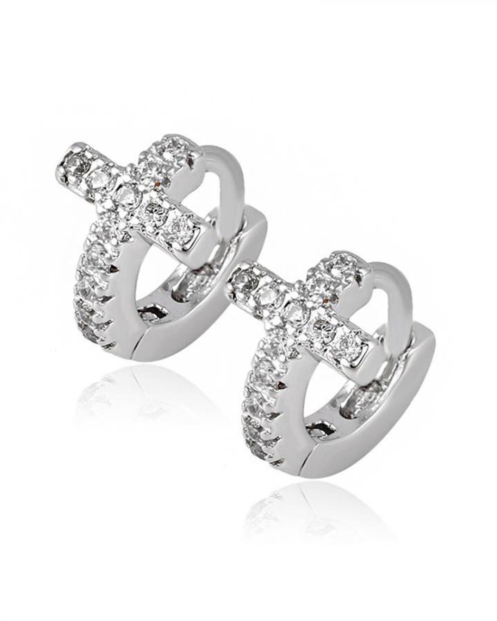 Starlit Cross Hoops