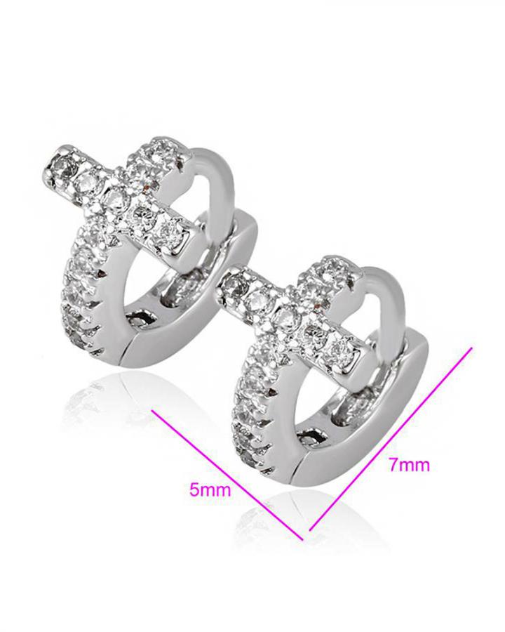 Starlit Cross Hoops