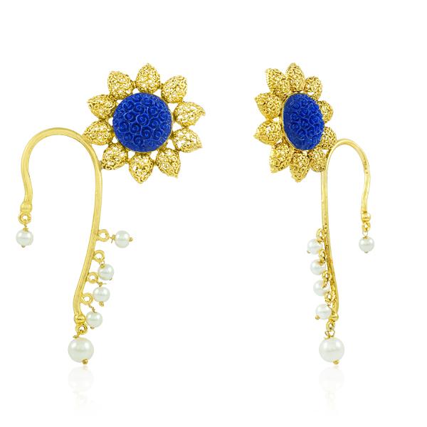 Bo'Bell Stylish Crafted Krishan Pankh Ear Cuff/ROYALBLUE