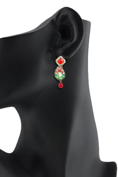 Bo'Bell Antique Meenakari Traditional Earring/MULTI