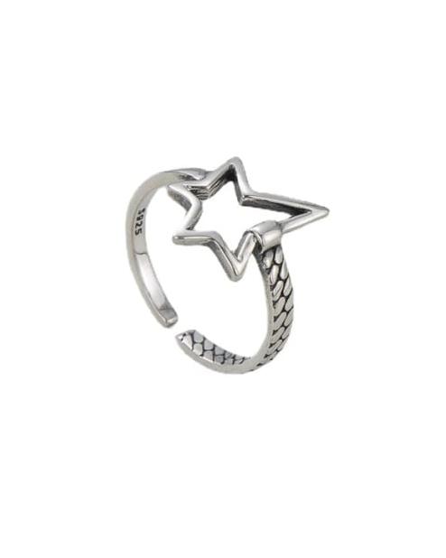 Hollow Star Sterling SIlver Adjustable Ring