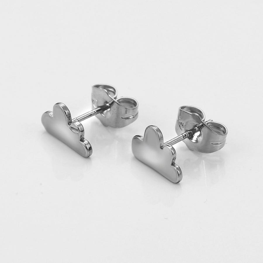 Bo'Bell Tiny Cute Cloudy Sterling Silver Tops/SILVER