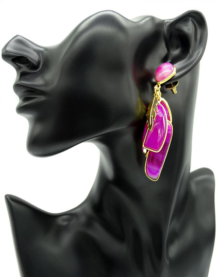Fuschia Trumpet Danglers