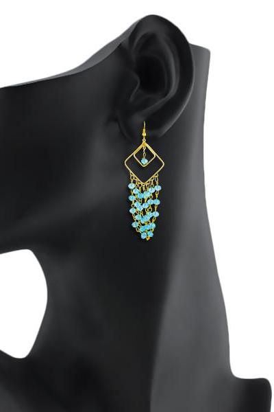 Bo'Bell Trendy Chic Designer Earring/AQUABLUE