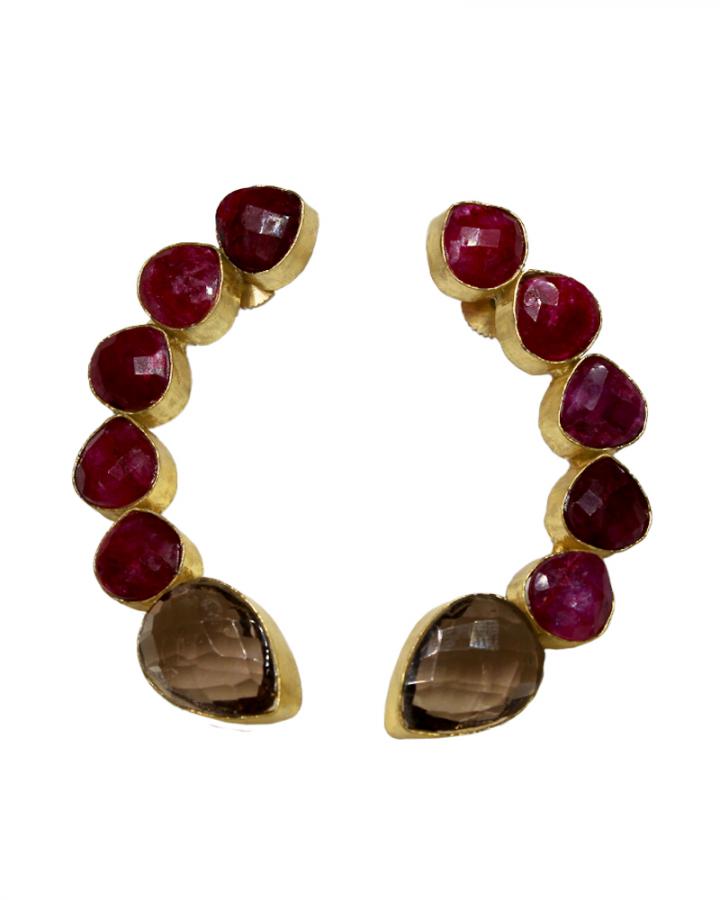 Crescent Dot Earring