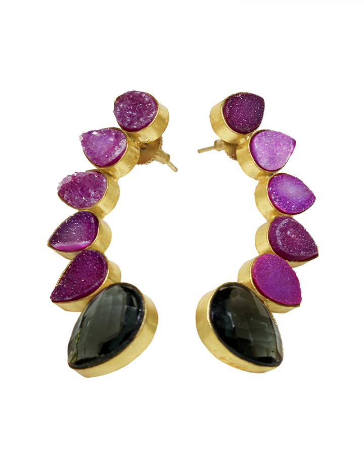 Crescent Dot Earring