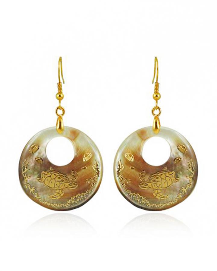 Bo'Bell Antique Artisanal Abalone Shell Pendant Set/MULTI