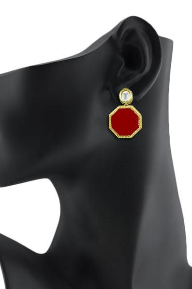 Bo'Bell Delicate Sweet Hexagon Sheet Fusion Earring