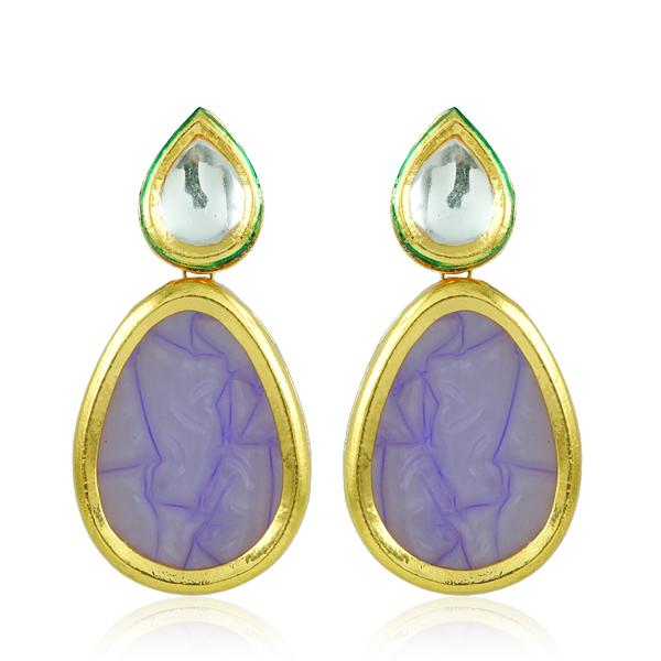 Bo'Bell Indian Bold Boondh Sheet Earring/PURPLE