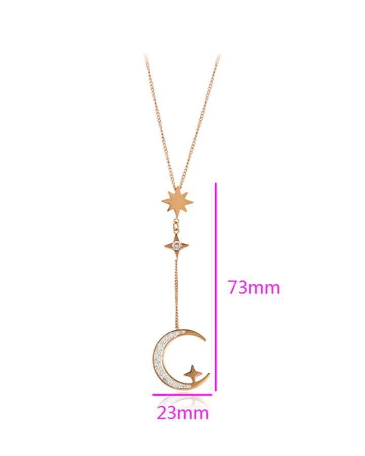 Moon Sparkle CZ Diamond Necklace