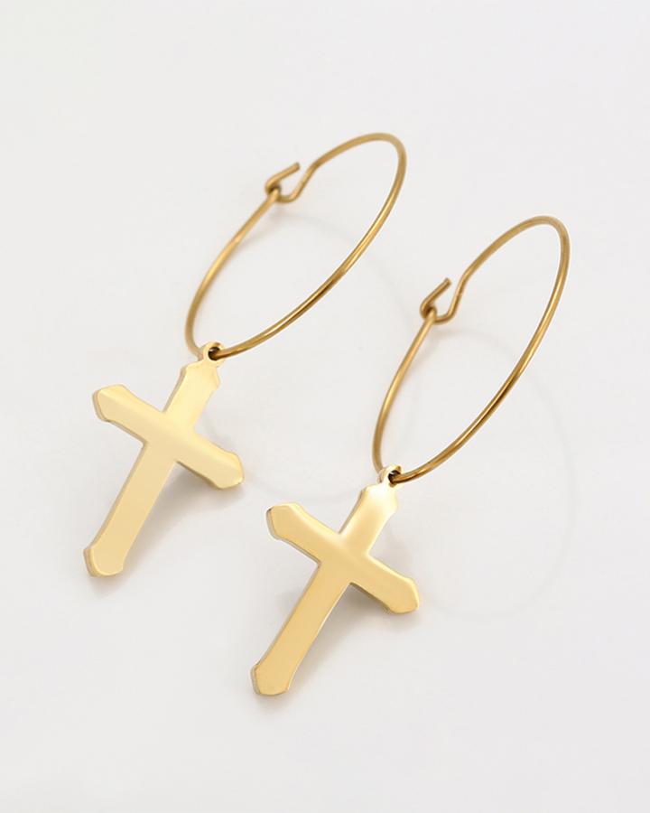 Aria Cross Hoops