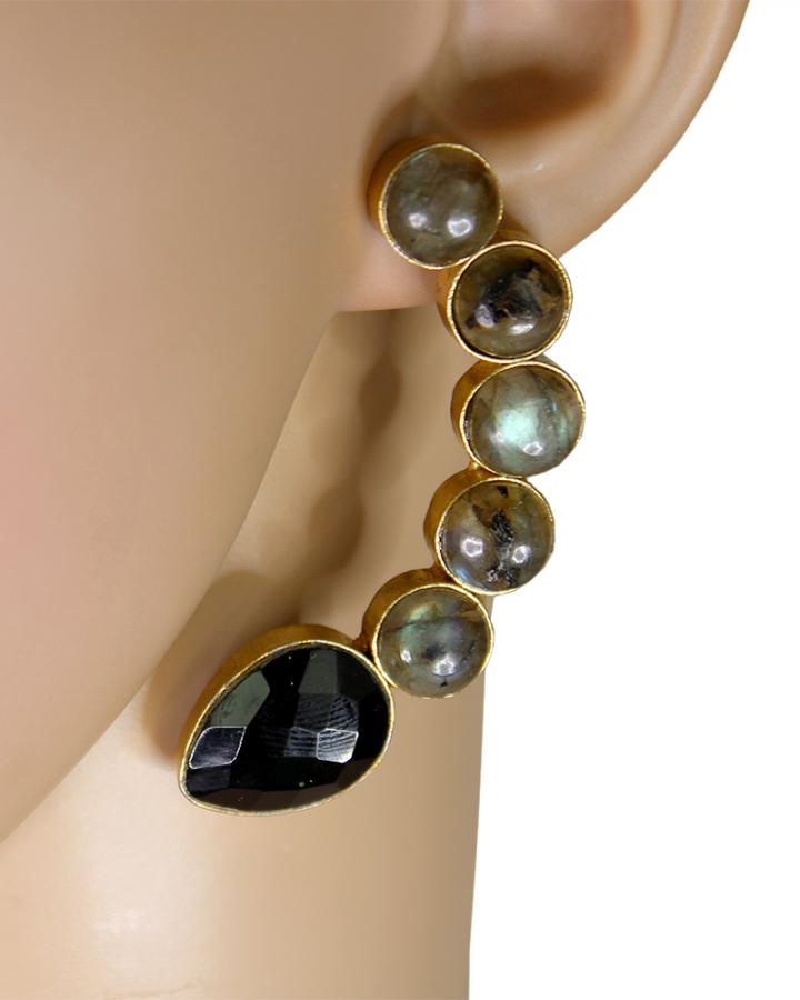 Crescent Dot Earring