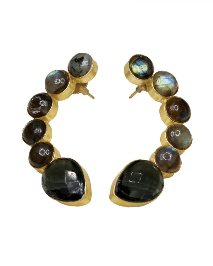 Crescent Dot Earring