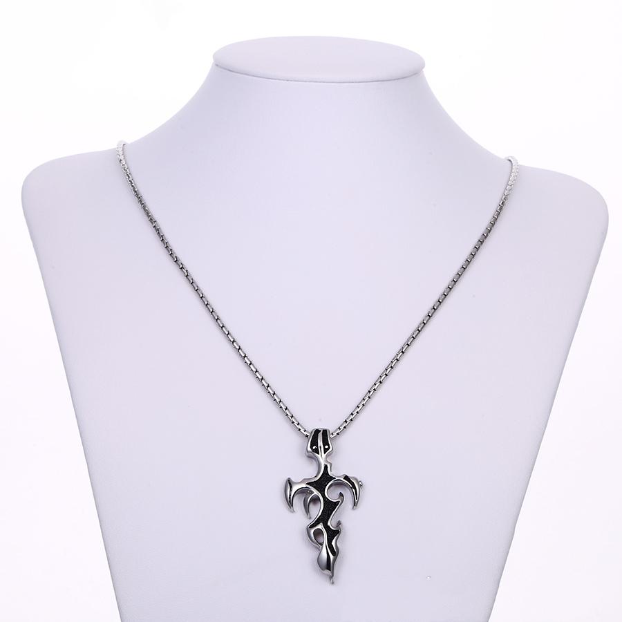 Bo'Bell Stainless Steel Cross Two-Toned Men's Necklace/BLACK