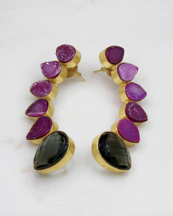 Crescent Dot Earring