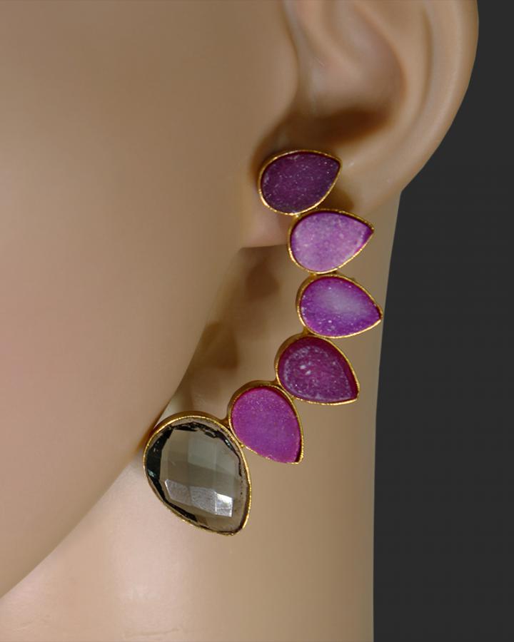 Crescent Dot Earring