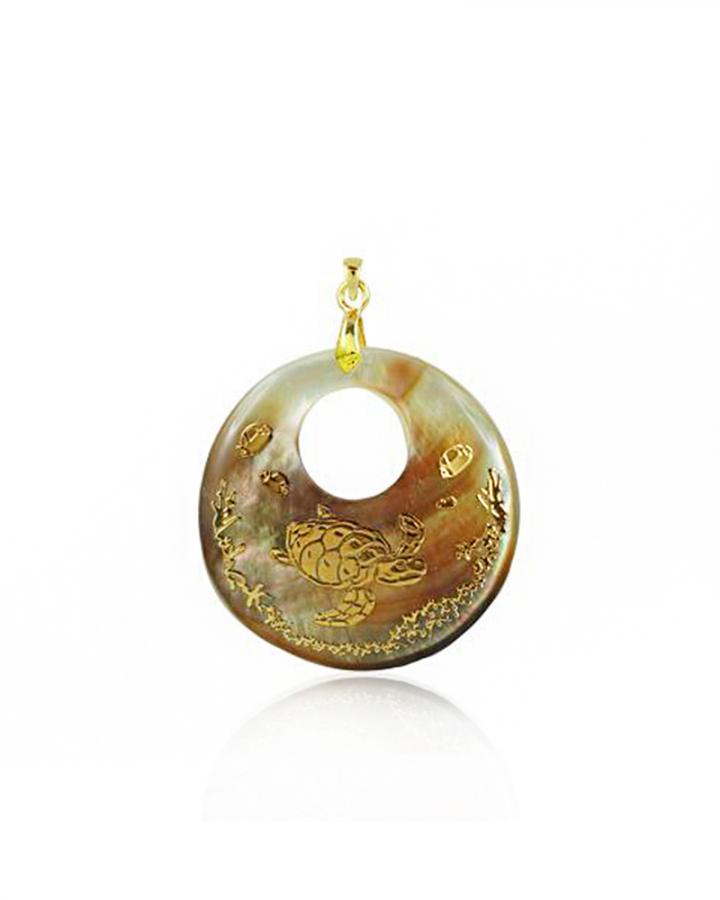 Bo'Bell Antique Artisanal Abalone Shell Pendant Set/MULTI