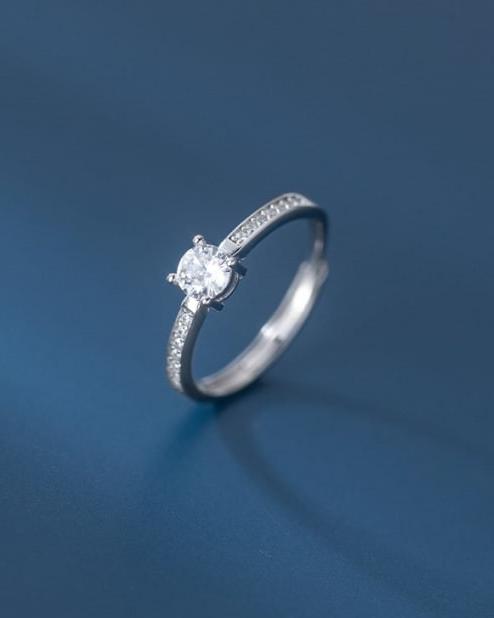 Elara Diamond Sterling Silver Ring
