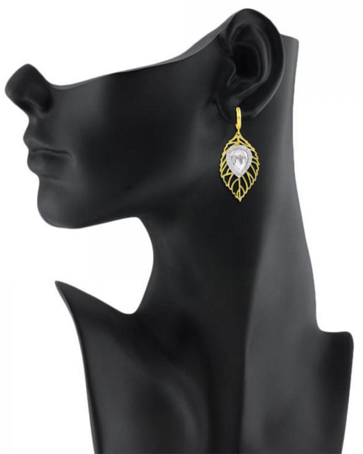 Bo'Bell Adorable Leafy Lazer Cut Designer Earring/WHITE