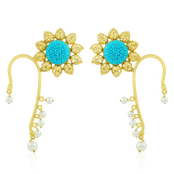 Bo'Bell Stylish Crafted Krishan Pankh Ear Cuff/TURQUOISE
