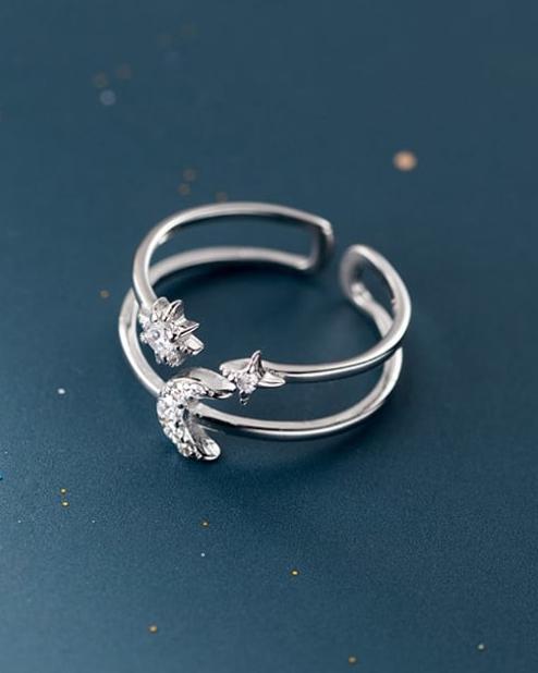 Dream Star Sterling Silver Adjustable Ring