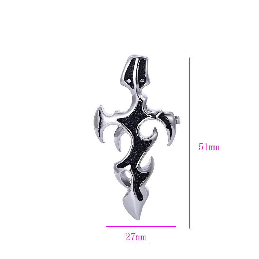 Bo'Bell Stainless Steel Cross Two-Toned Men's Necklace/BLACK