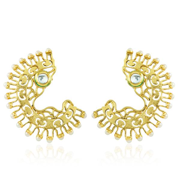 Bo'Bell Crescent Indian Jaipuri Flirty Earring/GOLDEN