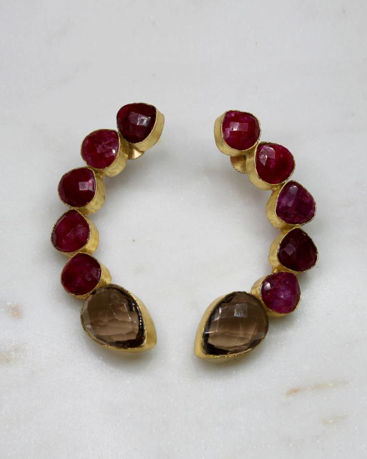 Crescent Dot Earring