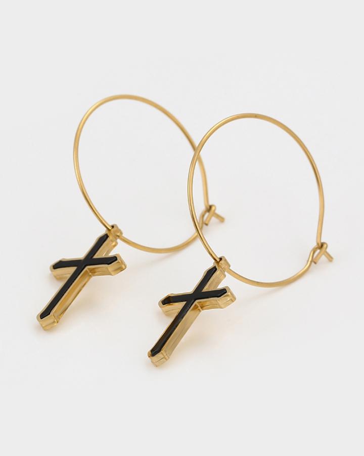 Aria Cross Hoops