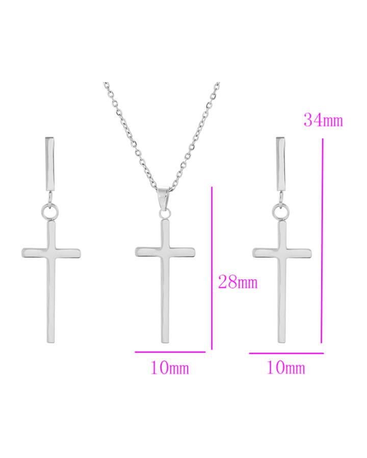 Stainless Steel Cross Necklace Set