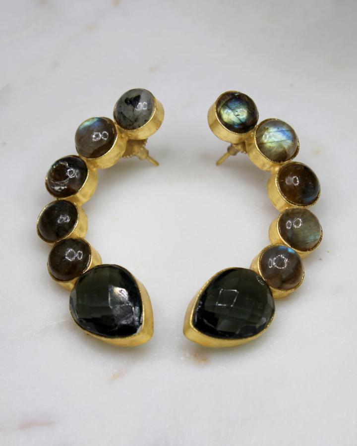 Crescent Dot Earring