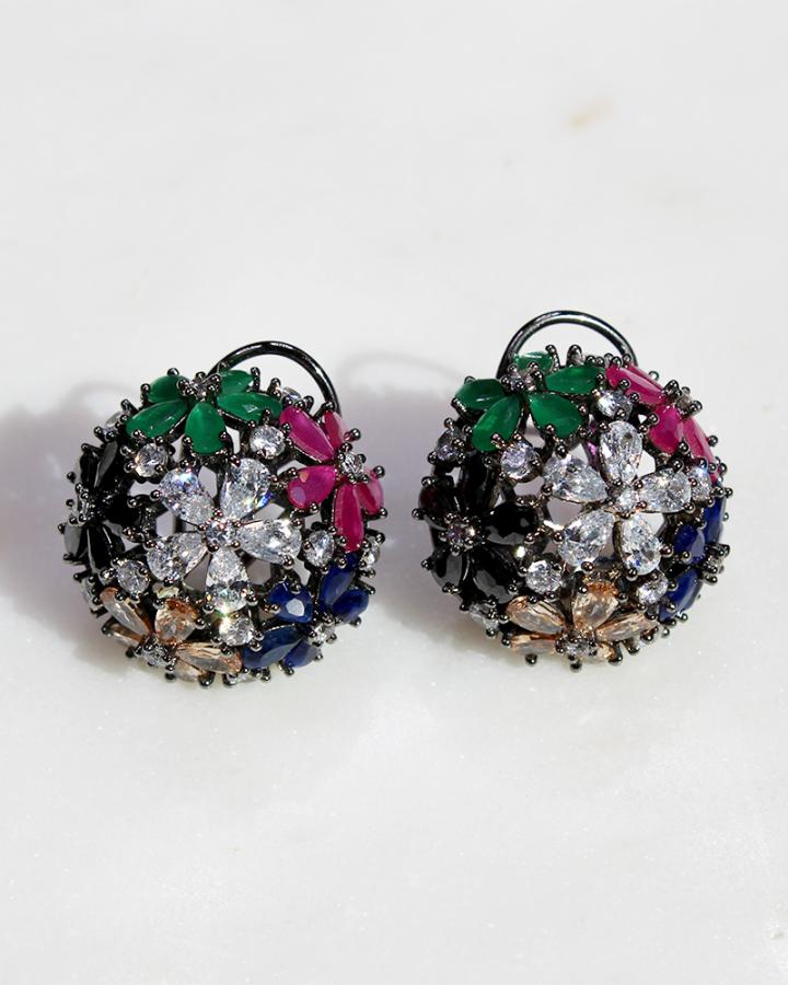 Sassy Flower Bling Earring