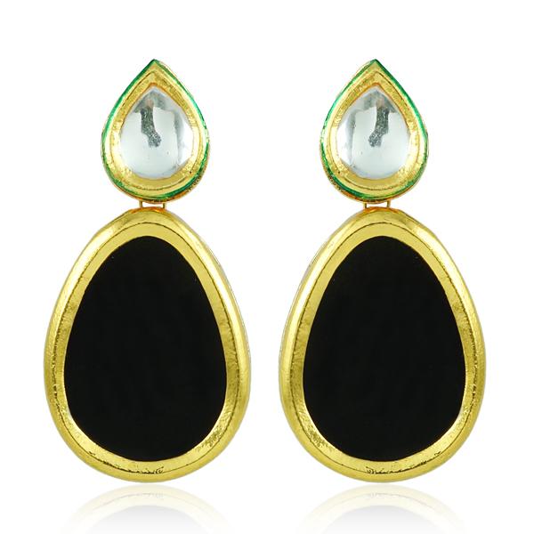 Bo'Bell Indian Bold Boondh Sheet Earring/BLACK