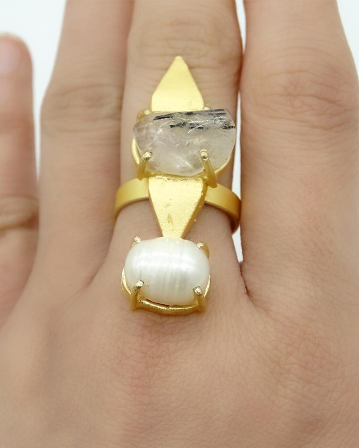 Forest Quartz Adjustable Ring 