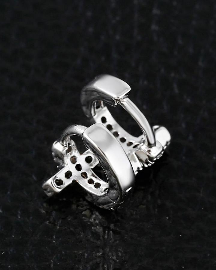 Starlit Cross Hoops